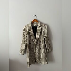 VETTA Black and Cream Checkered Blazer